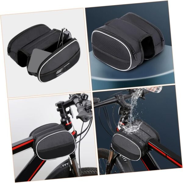 Toyvian Multi Function Bike Front Frame Bag for Men Sealed Design Bicycle Storage Pouch Compatible with Road Mountain Folding Bikes Portable Cycling Accessory - Image 7