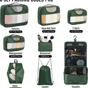 Veken 8 Set Packing Cubes for Travel Essentials, Suitcase Organizer Bags Set for Luggage, Road Trip Travel Accessories in 4 Sizes (Extra Large, Large, Medium, Small)