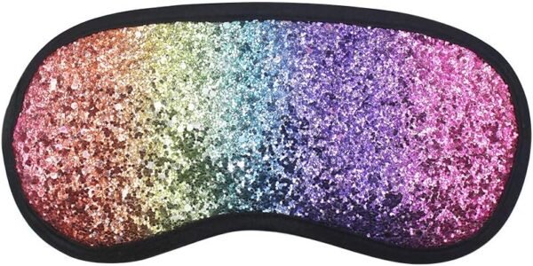 Glitter Rainbow Sequin Sleeping Eye Mask Cover Cute Blindfold Soft Silky Sleep Aid Eyeshade for Women Girls Kids Traveling
