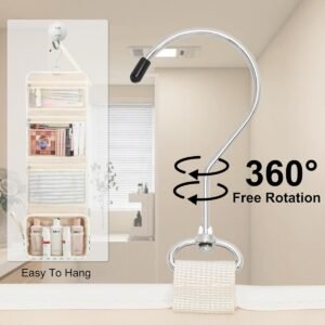 Relavel Travel Hanging Toiletry Bag for Women, Large Capacity Wash Bag with 360 degree Rotation Hanging Hook, Portable Toiletries Makeup Organizer Storage for Daily Use, Trip, Camping – Green Plaid