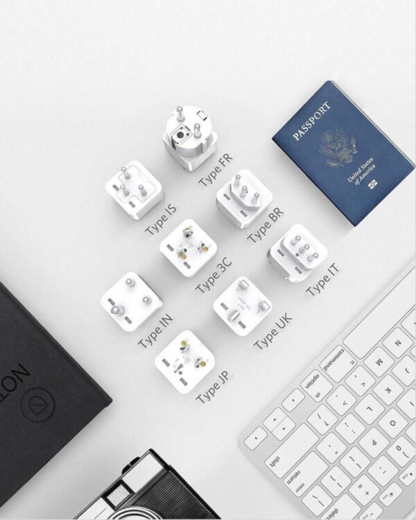 BESTEK Worldwide Travel Plug Adapter Set, Grounded Universal Power Plug Adapter for USA to US, EU, AU, UK, GE, HK and More- 8 Packs - Image 4