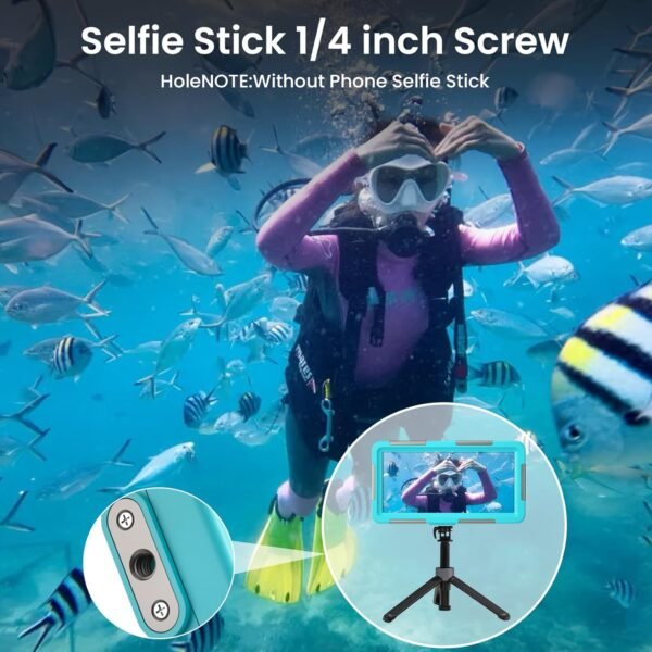 𝟐𝟎𝟐𝟓 Latest Upgrade Universal Waterproof Phone Case for Snorkeling and Diving Underwater Phone Case for iPhone 16/15/14/13/12/11 Pro Max Galaxy S25/S24/S23/S22 Ultra Plus etc Diving Case - Blue - Image 4