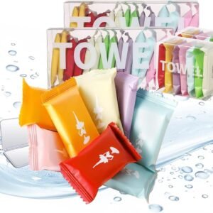 42Pcs Premium Compressed Towels, Disposable Washcloths for Travel, Thicker Super Absorbent Compressed Washcloths for Camping or Travel…