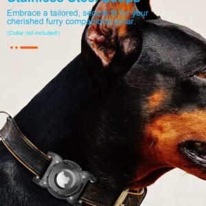 ONEONTA 2 Pack Airtag Dog Collar Holder Waterproof | Airtag Dog | Dog Airtag Holder |Airtag Holder for Dog Collar | Apple Airtag Dog Collar | Airtag Collar Dog, Ultra-Durable, Fits 1″ Width Collar