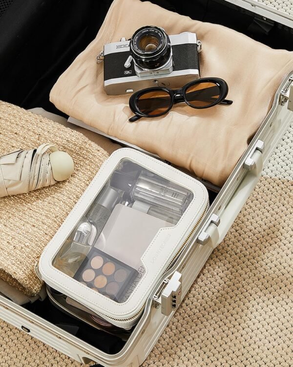 ROWNYEON Clear Makeup Case Toiletry Bag Multipurpose Travel Makeup Train Case Portable Cosmetic Organizer Transparent Storage Bag - Image 4