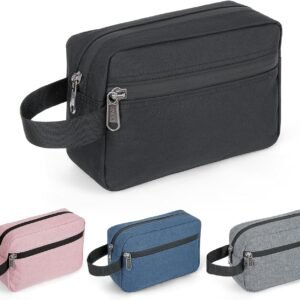 XQXA Toiletry Bag for Men, Hanging Dopp Kit Travel Bag for Men Women, Mens Travel Bag Shaving Bag for Toiletries Accessories (Black)