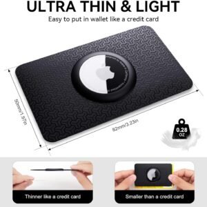 AirTag Wallet Holder Slim Insert [2 Pack] Flexible Thin AirTag Case Cover Compatible with Apple AirTag, for Badge, Gift, Business Card Cases, Air Tag Case Accessories, Patent Pending