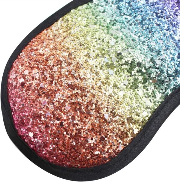 Glitter Rainbow Sequin Sleeping Eye Mask Cover Cute Blindfold Soft Silky Sleep Aid Eyeshade for Women Girls Kids Traveling - Image 5