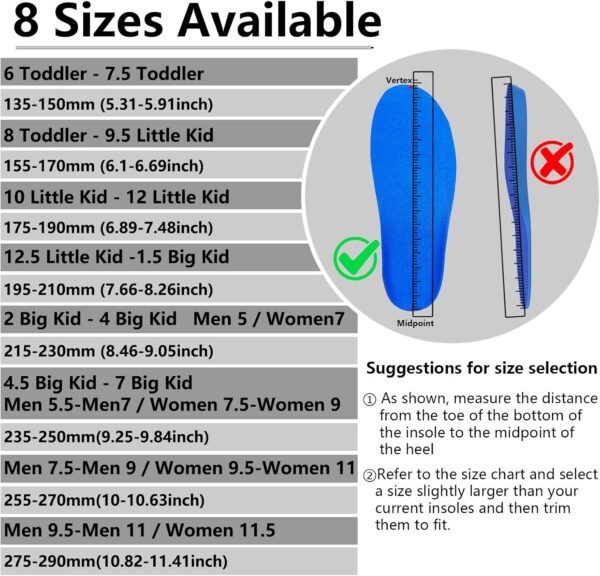 Insoles for Airtag Hidden Holder, Tracker Devise Case for Kids, Adults and Elderly, Comfortable Inserts for Shoes, Blue (175-190mm) - Image 6