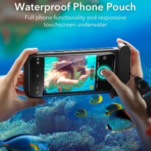 ESR Waterproof Phone Pouch for iPhone 15 Pro Max /14 Pro Max, Underwater Touch Sensitivity, IPX8 Floating Waterproof Cellphone Case with Lanyard, Dry Bag for Snorkeling, Black