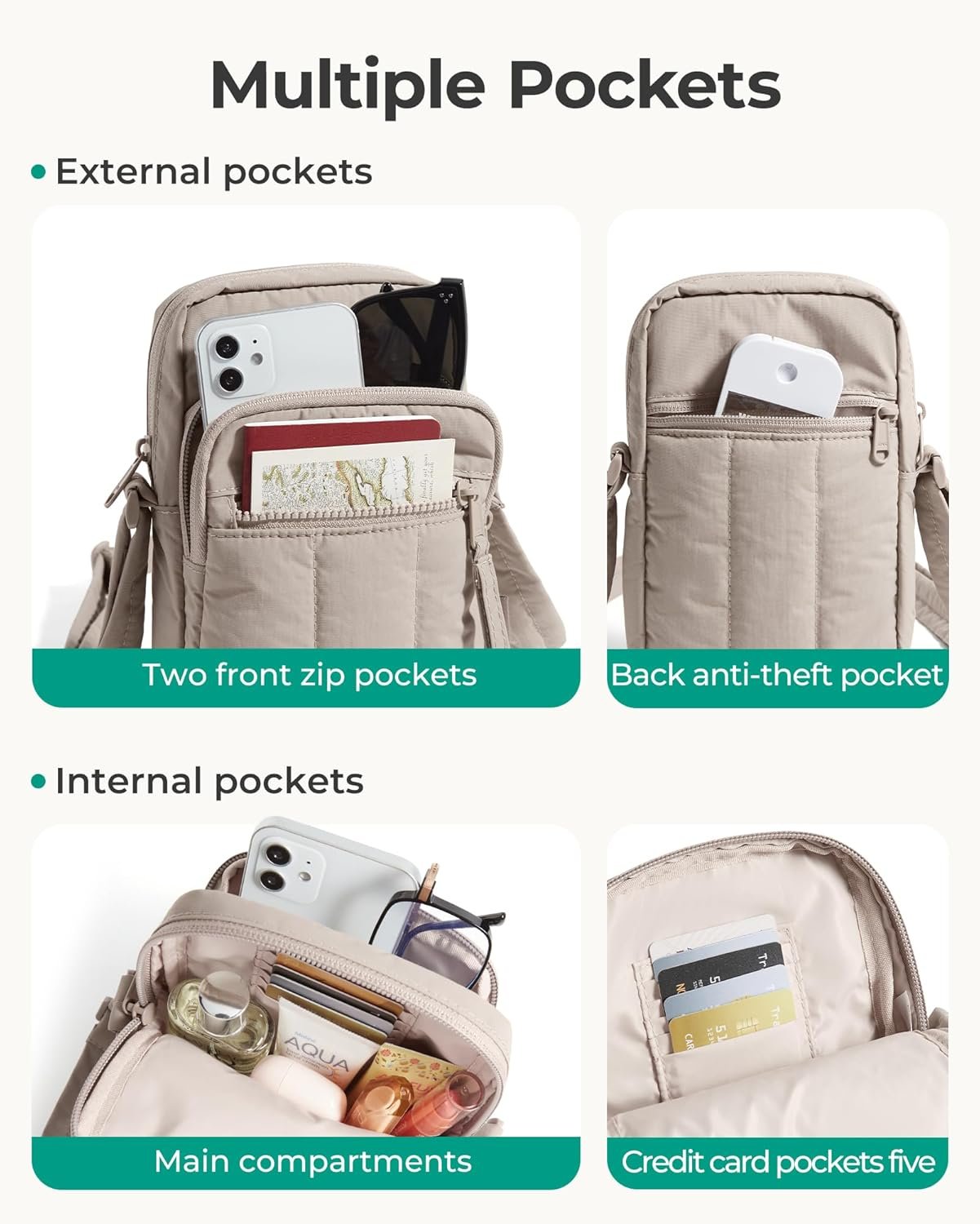 BAGSMART Small Crossbody Bags for Women, Cell Phone Crossbody Purse for Women Travel Wallet with RFID Blocking Card Slots - Image 4