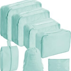 7PCS Packing Cubes for Suitcases, Travel Luggage Organizer Bags Various Sizes Packing Organizer for Travel Accessories Luggage Carry On Suitcase, Blue