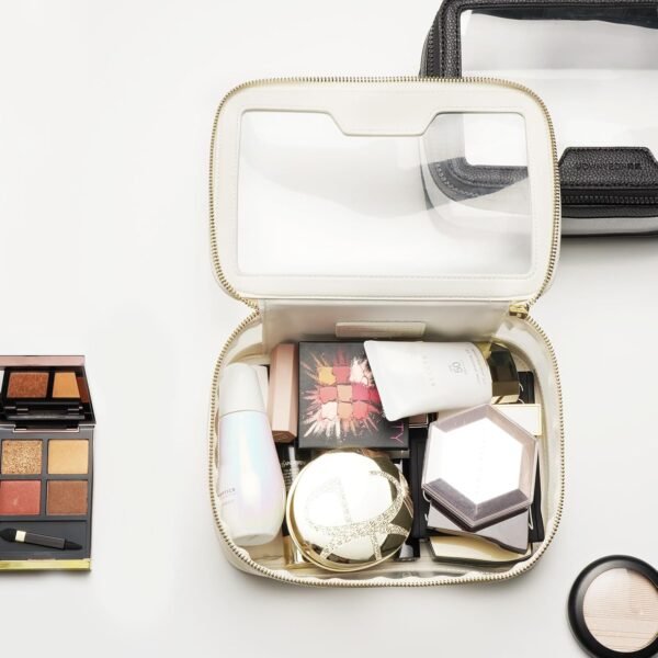ROWNYEON Clear Makeup Case Toiletry Bag Multipurpose Travel Makeup Train Case Portable Cosmetic Organizer Transparent Storage Bag - Image 2