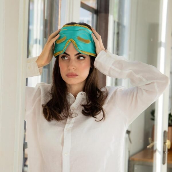 DROWSY Breakfast at Drowsy Silk Sleep Mask – 100% Pure Mulberry Silk, Total Blackout, Ultra-Soft & Skin Hydrating for Beauty Sleep & Relaxation, Fully Adjustable - Image 5