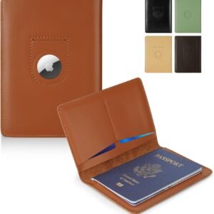Full Grain Leather Passport Holder Wallet Cover for Men and Women Travel, Passport Holder with Slot Passport Wallet, Travel Essentials Genuine Leather Passport Cover Gifts (Brown)