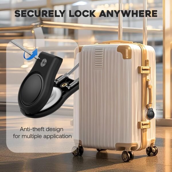 Waterproof AirTag Keychain Holder, Air tag Lock Case with Wire Cable Compatible with Apple AirTags, Durable & Secure Anti-Lost Protective Case with Keyring for Backpack, Key, Luggage (4 Pack) - Image 4