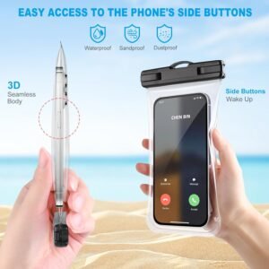 Waterproof Phone Pouch 2 Pack, IPX8 Waterproof Phone Case for iPhone Galaxy Pixel Up to 7.2″, Cell Phone Dry Bag Beach Vacation