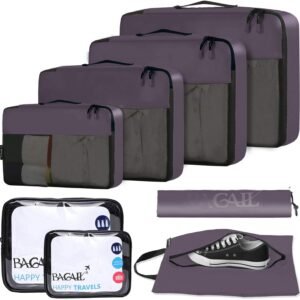 BAGAIL 8 Set/9 Set Packing Cubes Luggage Packing Organizer for Travel, Suitcase Packing Bags for Travel Accessories