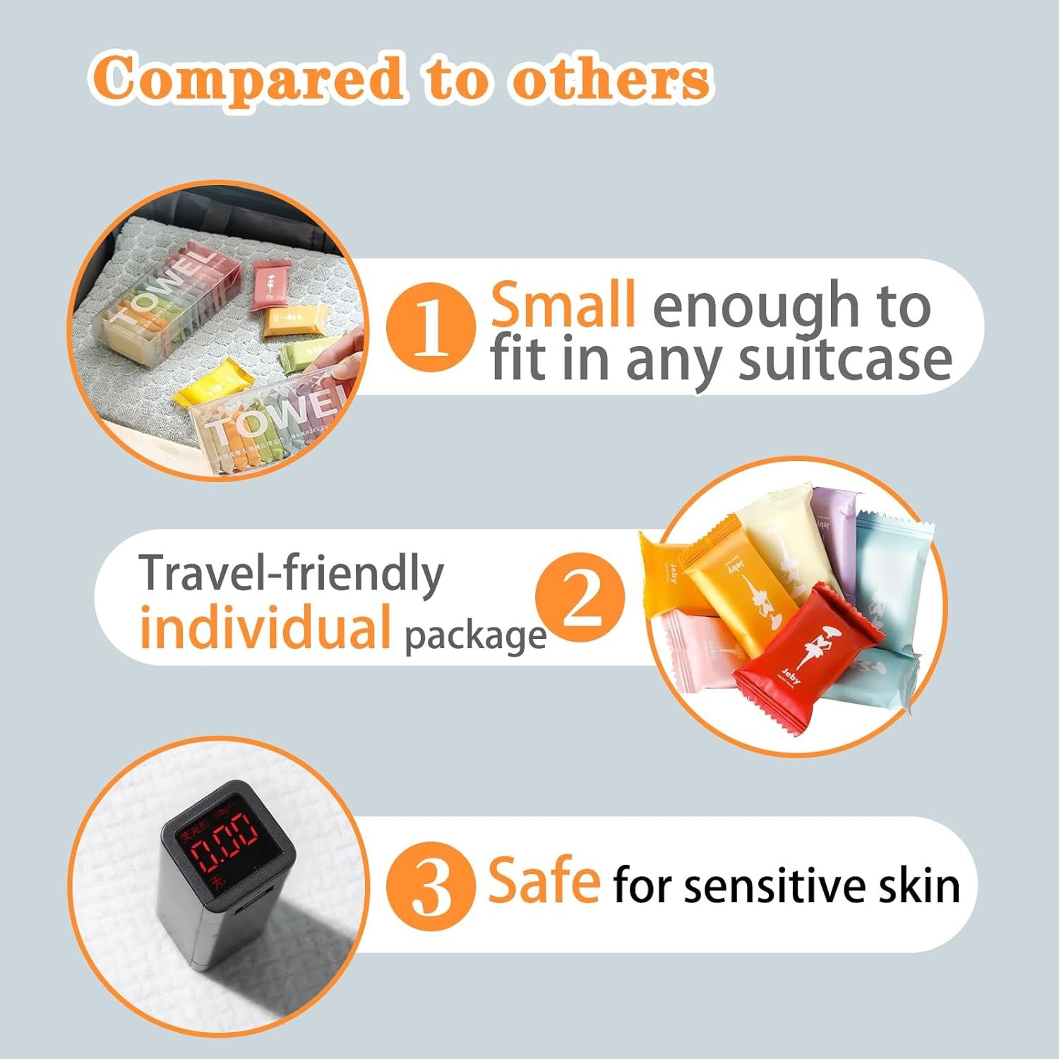 42Pcs Premium Compressed Towels, Disposable Washcloths for Travel, Thicker Super Absorbent Compressed Washcloths for Camping or Travel… - Image 3