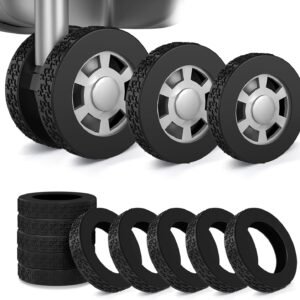 10 Pack Luggage Wheel Covers, 3 Size Protector Cover for 1.89-2.04″ Suitcase Spinner Wheels, Upgraded Wear-Resistant, Silent, Shock Absorption Luggage Accessories for Carry-On Travel (Black, S)
