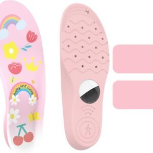 Insoles for Airtag Hidden Holder, Tracker Devise Case for Kids, Comfortable Inserts for Shoes，Pink Rainbow (Pink, 175-190mm Kid 11.5-Kid 13)