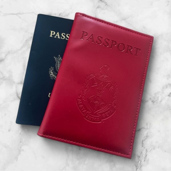 Delta 1913 Sigma Theta Red Passport Cover Holder Vegan Leather - Image 5