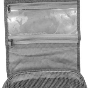 Garneck Hanging Toiletry Bag for Travel Small Polyester Wash Bag with Design Compact Cosmetic Organizer for Men and Women Space Saving Storage Pouch for Camping and Trips