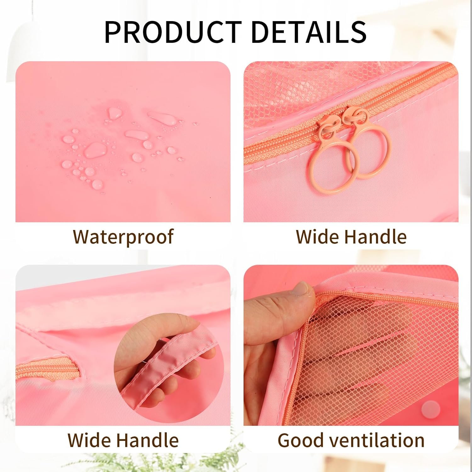 7PCS Packing Cubes for Suitcases, Travel Luggage Organizer Bags, Suitcase Organizer Bags Set for Carry on Luggage Travel Essentials, Pink - Image 3