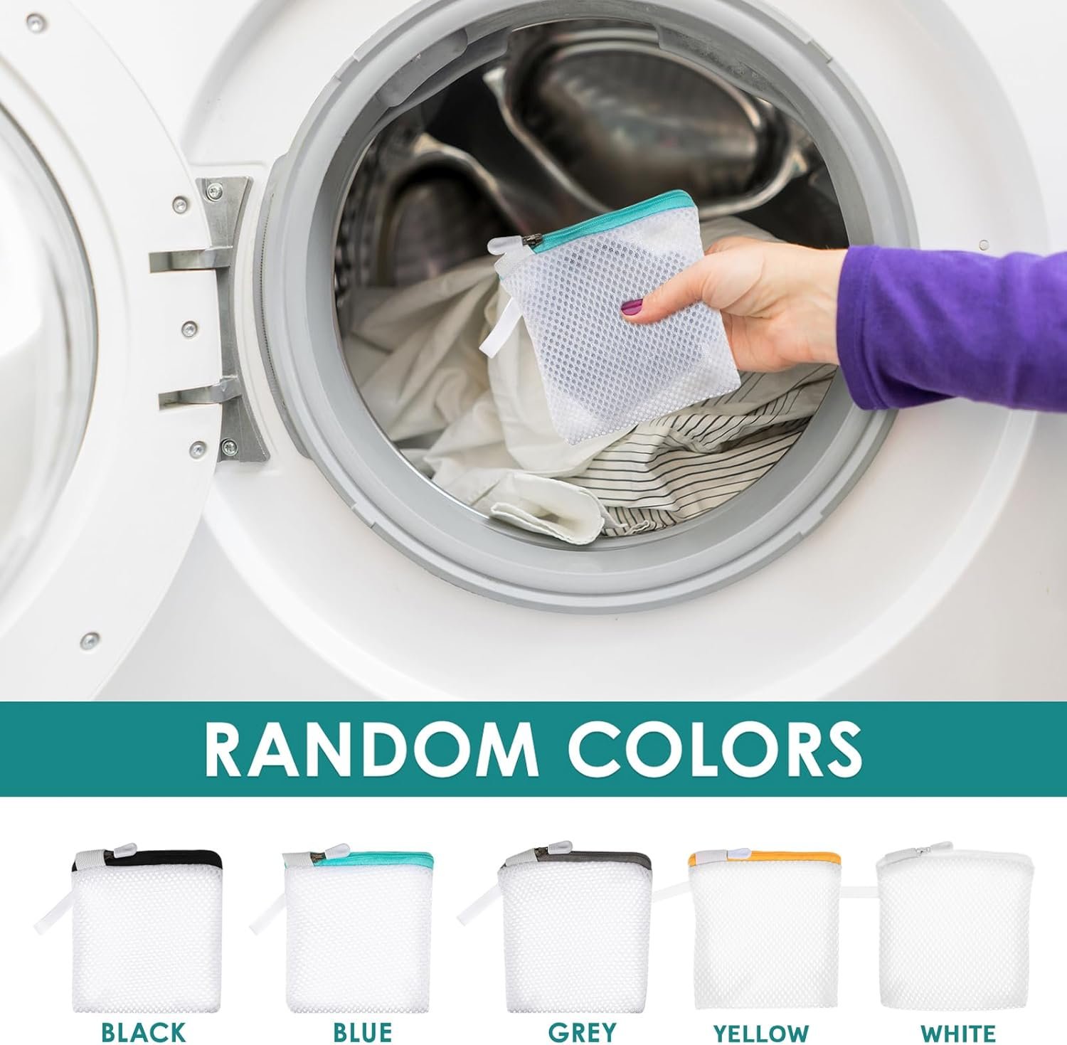 6pcs Laundry Bag Mesh Wash Bag Mini Washing Machine Underwear Washing Bag Wash Bags Protecting Wash Bag Foldable Wash Bag Laundry Pouch Travel Sandwich Mesh Laundry Mesh Bag Bra - Image 7