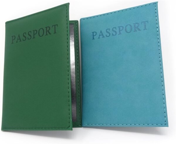 Honbay 2PCS Artificial Leather Passport Holder Cover Passport Case for Men and Women - Image 3