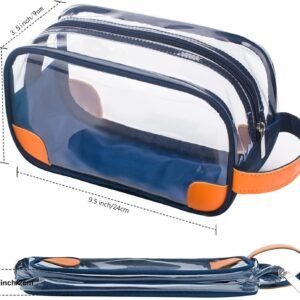 Lermende Toiletry Bag, Clear Shaving Dopp Kit for Men Travel Toiletry Bag with Hand Strap Unisex Bathroom Toiletries Organiser