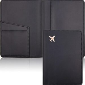 Deziliao Passport Holder,Passport Holder Card Slots, Passport and Vaccine Card Holder Combo, Cute Passport cover for Women and Men, with Waterproof Rfid Blocking, Passport Travel Wallet(Black)