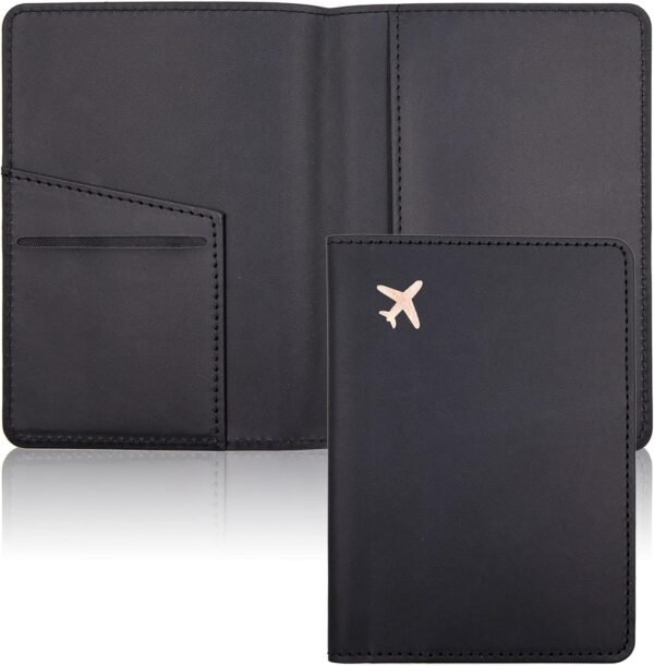 Deziliao Passport Holder,Passport Holder Card Slots, Passport and Vaccine Card Holder Combo, Cute Passport cover for Women and Men, with Waterproof Rfid Blocking, Passport Travel Wallet(Black)