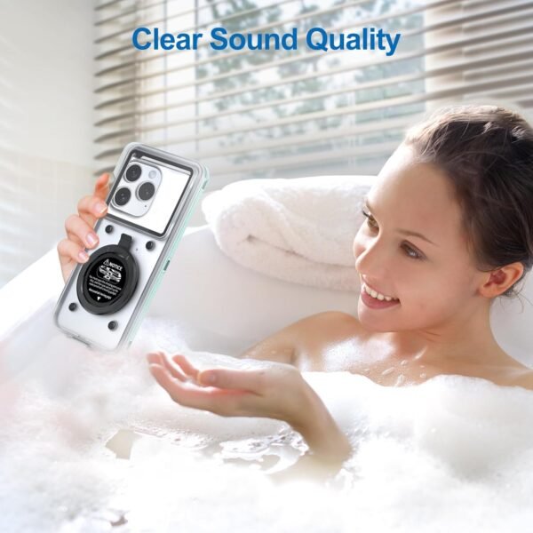 Beasyjoy Waterproof Phone Case, Underwater Snorkeling Diving Phone Case, Universal Self-Check Water Proof Pouch Dry Bag Up to 6.9 Inch for iPhone 16/15/14/13/12/11/Samsung S24/S23/Google - Green - Image 7