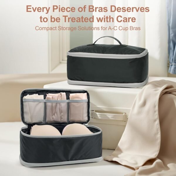 Cambond Travel Underwear Organizer Bag - 4-in-1 Double Layer Lightweight Bra Organizer, Portable Expandable Compression Packing Cubes Travel Packing Organizers, Underwear Storage Bag for Women - Image 5
