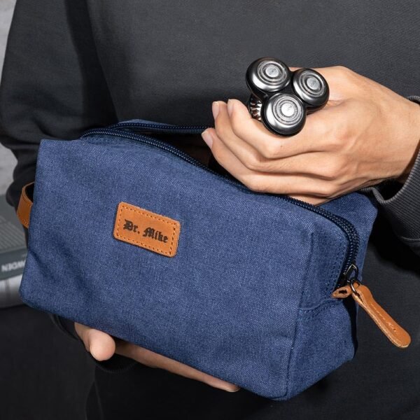 Custom Canvas Toiletry Bag For Men Water Resistant Personalized Name Toiletry Travel Bag Anniversary Birthday Gifts For Father Son 9.5×5.25×4.5INCH 5 Colors - Image 3