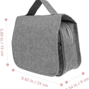 Healifty Travel Toiletries Bag for Men and Women Lightweight Hanging Organizer with Design Compact Makeup Pouch for Business Trips Camping and Outdoor Use Gray