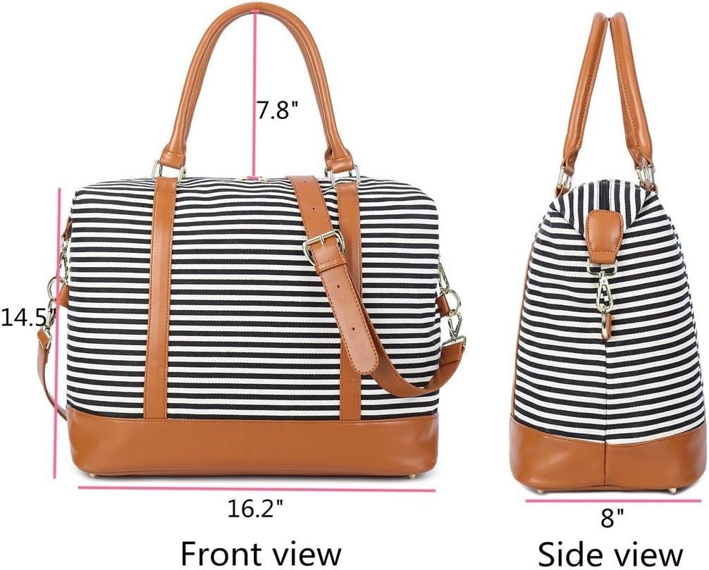 BLUBOON Travel Tote Bags with Zipper Ladies Canvas Bag Weekender Overnight Bag for Women Carry on Duffel Bag Trolley Sleeve - Image 3