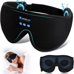 Sleep Headphones,Sleep Mask for Side Sleeper,3D Eye Mask for Sleeping with Stereo Speakers,Bluetooth Headphone,Perfect for Gifts for Women/Men Black