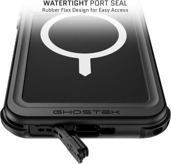 Ghostek Nautical S25 Plus Waterproof Case with Belt Clip, Screen Protector and Camera Lens Cover Rugged Magnetic MagSafe Compatible with Samsung Galaxy S25+ 2025 (6.7") (Black) - Image 4