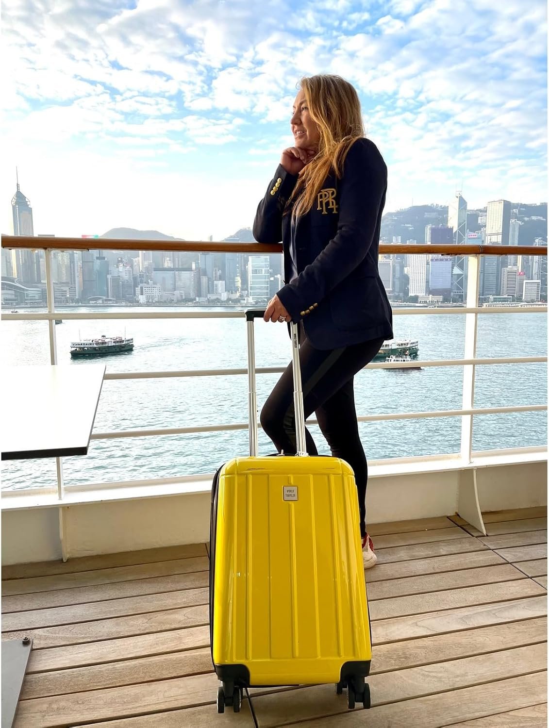 World Traveler Contour Hardside Expandable Spinner Luggage, Yellow, 24-inch - Image 4