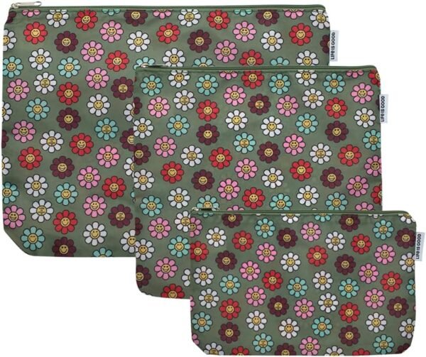 LIFE IS GOOD 6 Piece Packing Cube Set - Tear Resistant Mulifunctional Apparel and Accessory Storage, Happy Daisy - Image 5