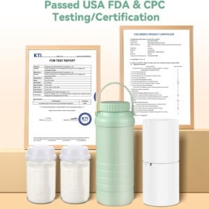 Portable Breast Milk Cooler Bottle, 22oz Capacity Breastmilk Chiller for Travel Mom, 360° Cooling Keeps Milk Fresh for 24 Hours, Breastfeeding Essentials with 2pcs Bottle for Breastmilk Storage