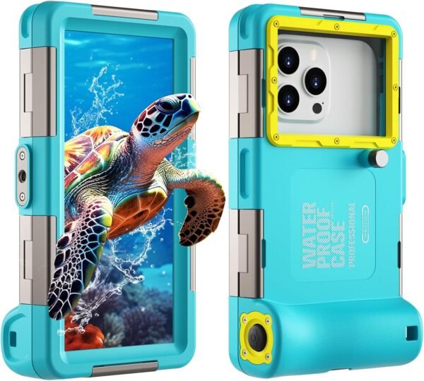 𝟐𝟎𝟐𝟓 Latest Upgrade Universal Waterproof Phone Case for Snorkeling and Diving Underwater Phone Case for iPhone 16/15/14/13/12/11 Pro Max Galaxy S25/S24/S23/S22 Ultra Plus etc Diving Case - Blue