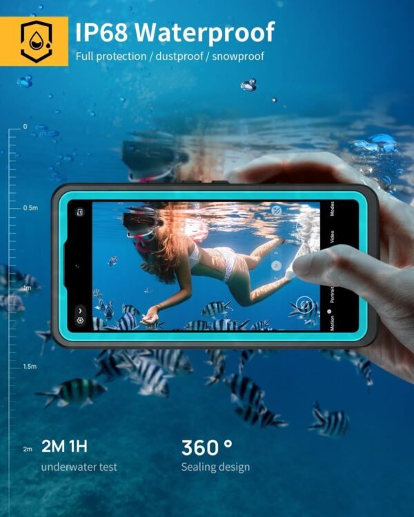 Lanhiem for Pixel 9a Case, IP68 Waterproof Dustproof, Built-in Screen Protector, Rugged Full Body Shockproof Phone Case for Google Pixel 9a, Teal - Image 2
