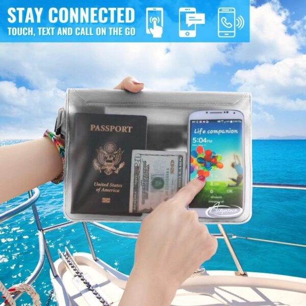 AiRunTech Waterproof Pouch with Waist Strap (2 Pack) | Beach Accessories Best Way to Keep Your Phone and Valuables Safe and Dry | Perfect for Boating Swimming Snorkeling Kayaking Beach Pool Water Park - Image 5