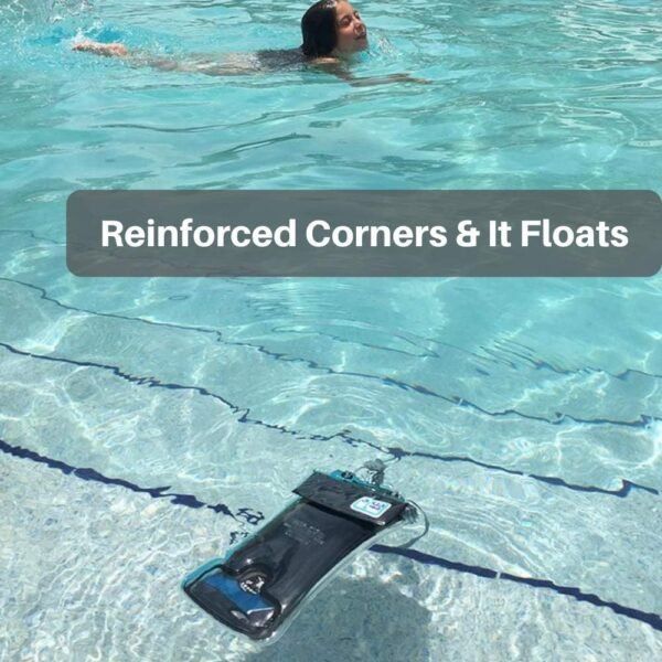 AquaVault 100% Waterproof Floating Smart Phone Case & Money Pouch - Fits All Phones - Made from Premium Heavy Duty PVC for Added Drop Protection - Includes Adjustable Neck Strap. Blue - Image 5