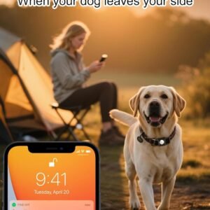 Airtag Dog Collar Holder, Airtag Holder for Dog Collar, Waterproof Air Tag Case for Dog Collars Compatible with Apple Airtag, Fits 1″ Width Collar, Black