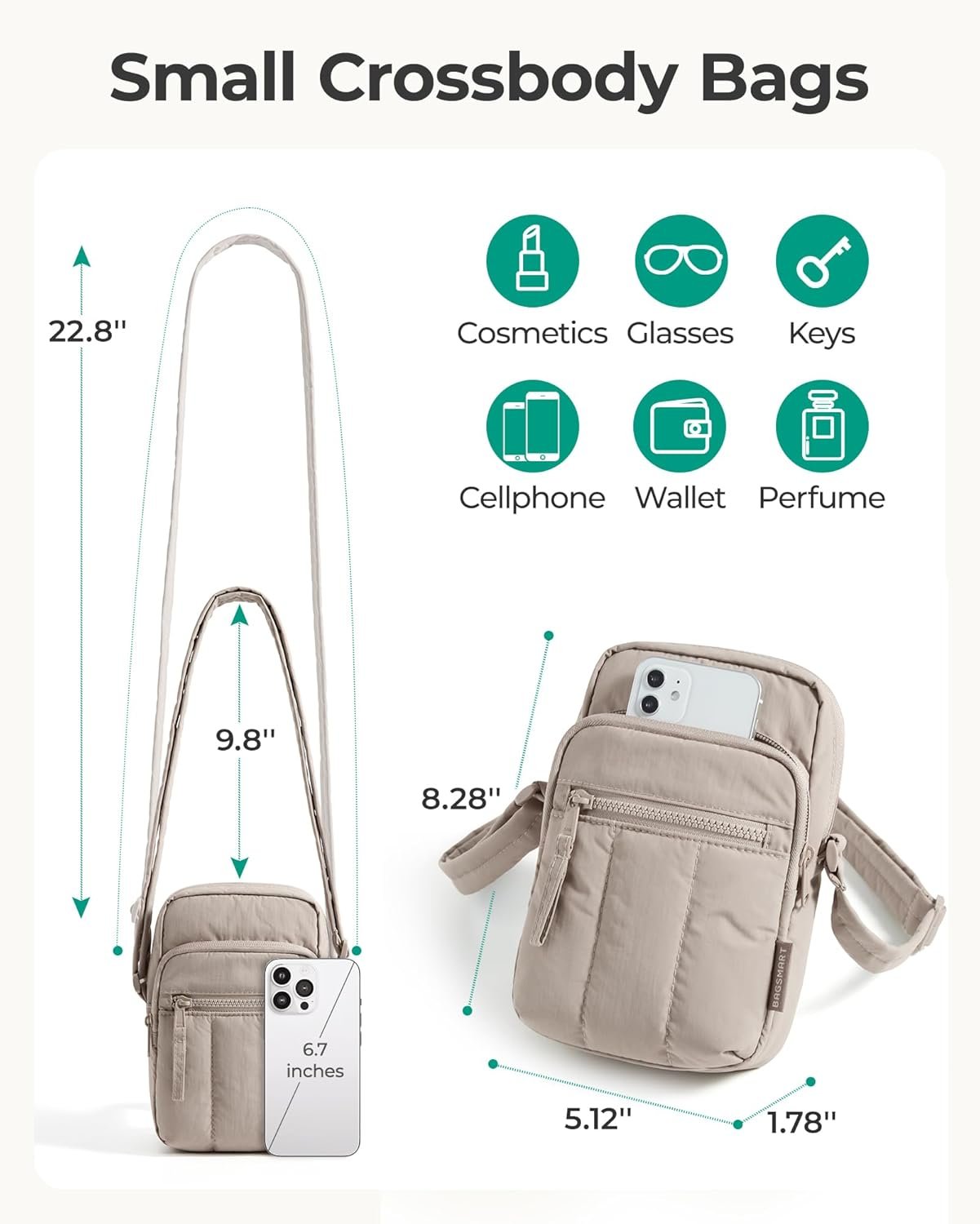 BAGSMART Small Crossbody Bags for Women, Cell Phone Crossbody Purse for Women Travel Wallet with RFID Blocking Card Slots - Image 2