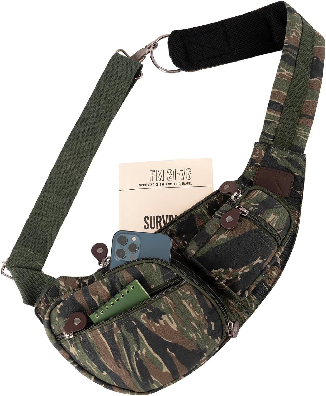 Rothco Vintage Canvas Crossbody Sling Bag – Compact Travel Shoulder Backpack 2L Storage - Image 3